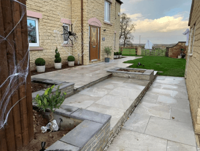 House front paving and landscaping